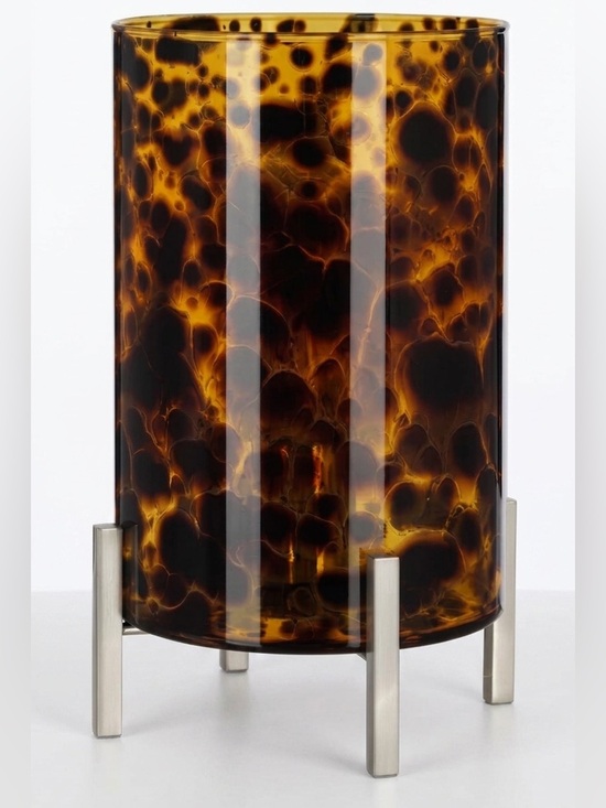 Other - Mini Glass Accent & Table Lamp Tortoise Shell ~9.75" Ravenna Home EUC